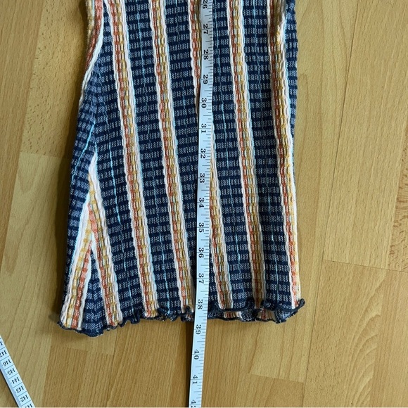 Free People Fine Line Slim High Waist Flare Striped Textured Pant Small Boho - Picture 13 of 13